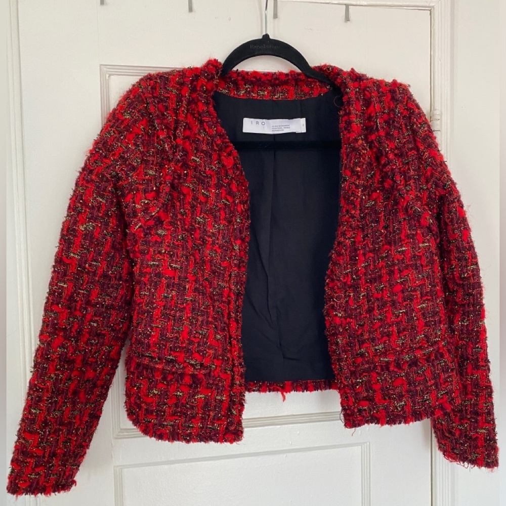 IRO Disco Women's Red Tweed Jacket